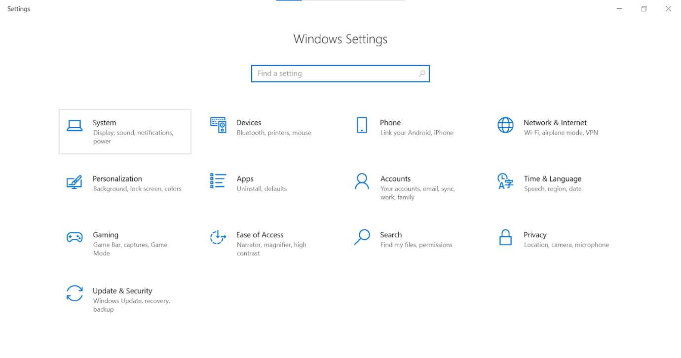 search for recovery option