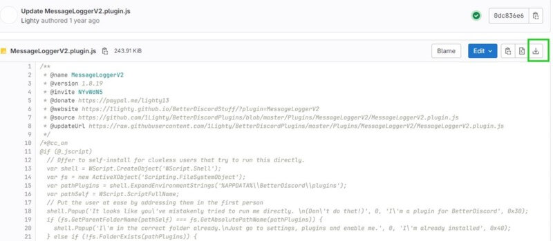 download message logger