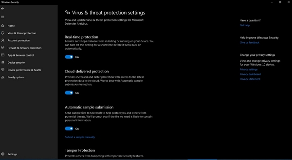 select windows security