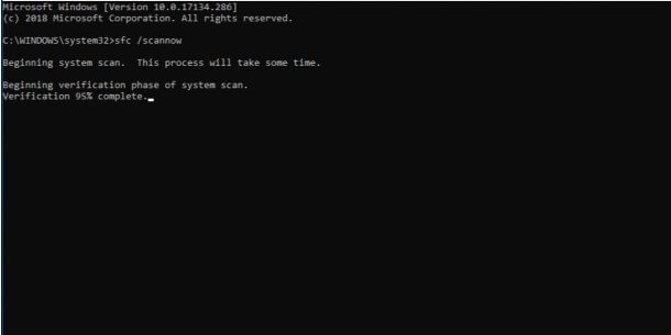 sfc scannow computer shutting down