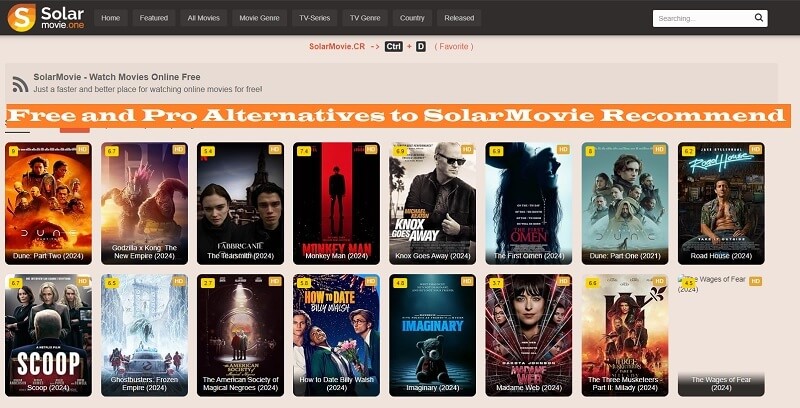 solarmovie alternatives recommend