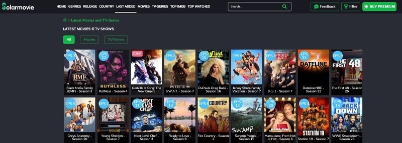 solarmovie site interface