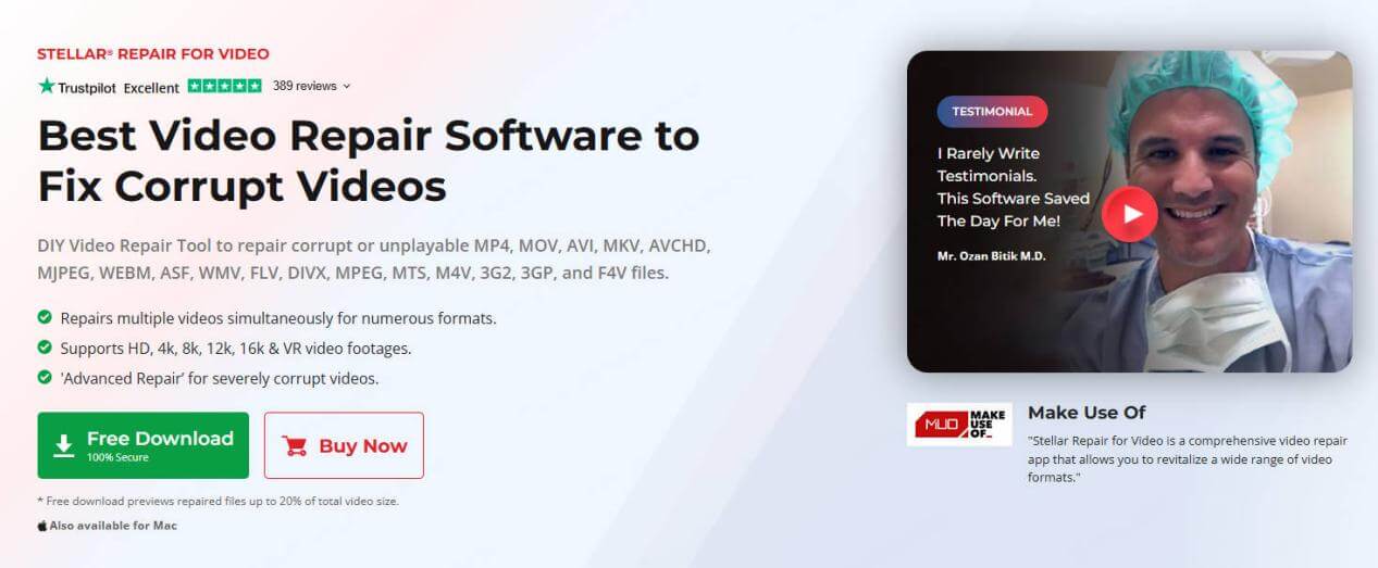 stellar repair for video