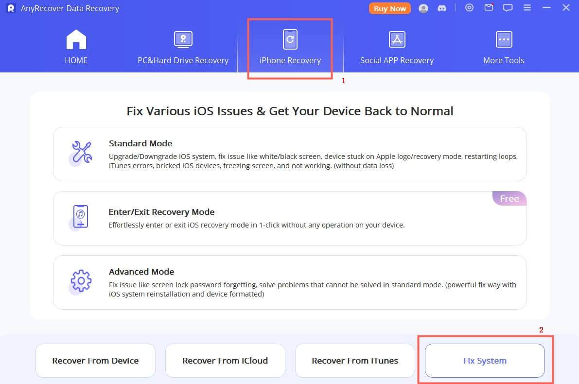 click iphone recovery