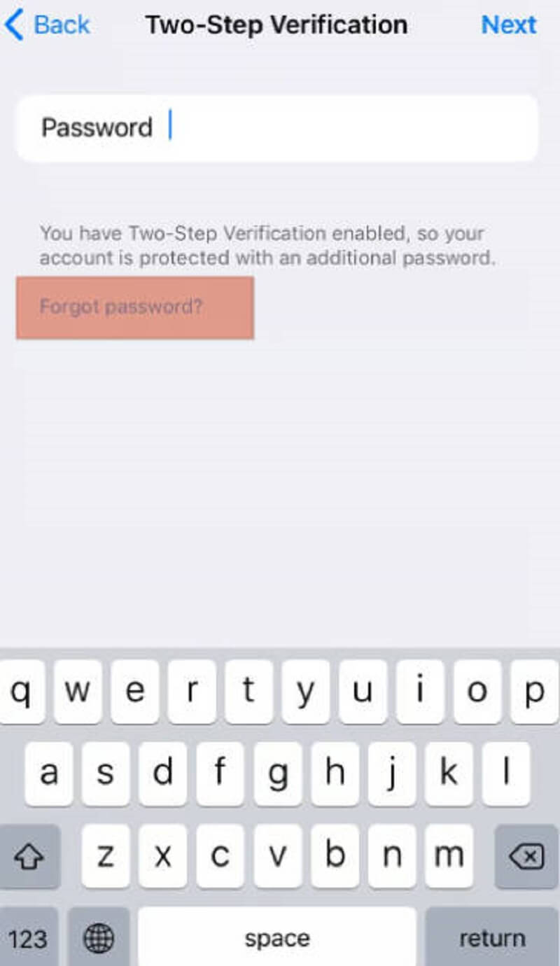 tap on forgot password button