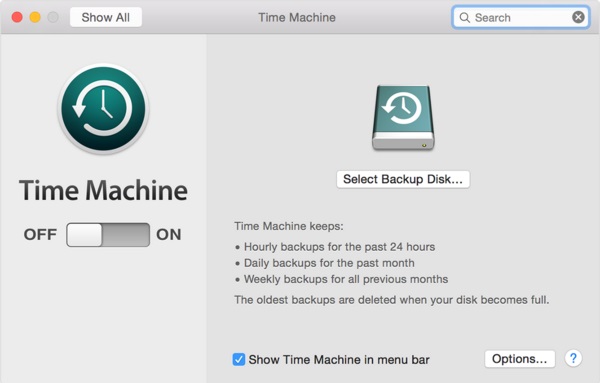 Backup Mac Data with Time Machine Before Downgrading