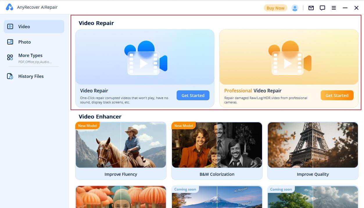 choose video repair mode
