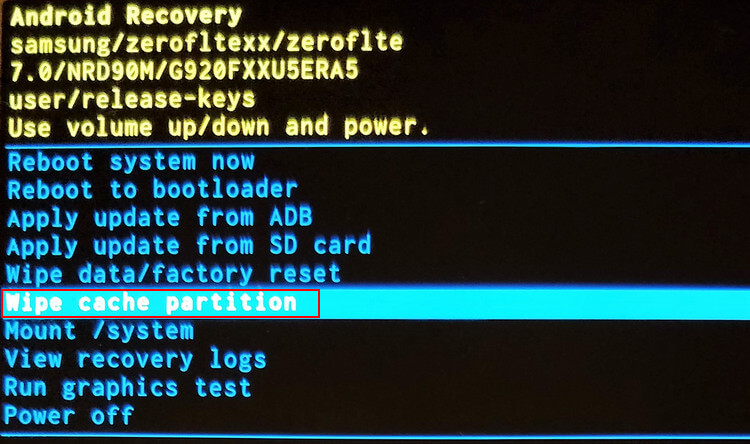 Wipe cache partition