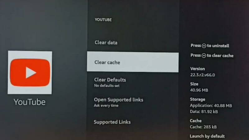 clear cache on fire tv to fix playback error on youtube tv