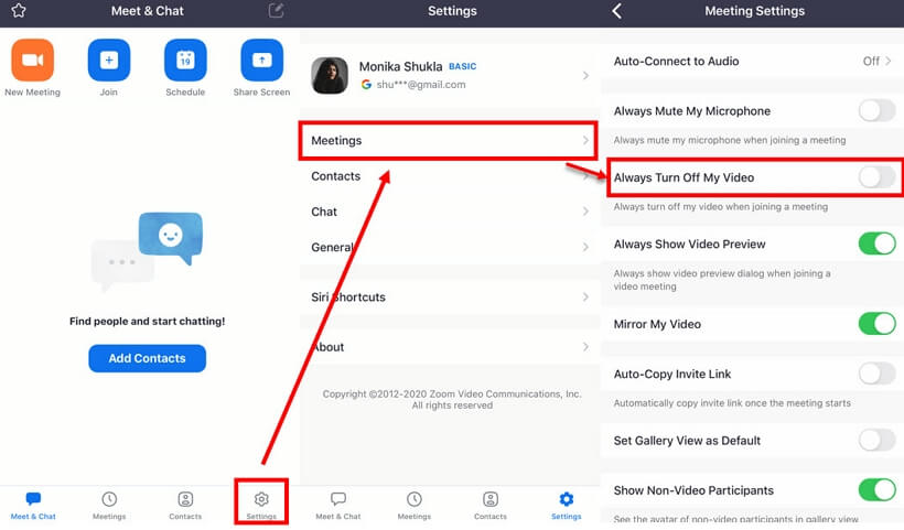 zoom always turn off my video
