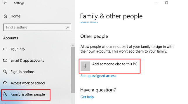 add someone else to this pc