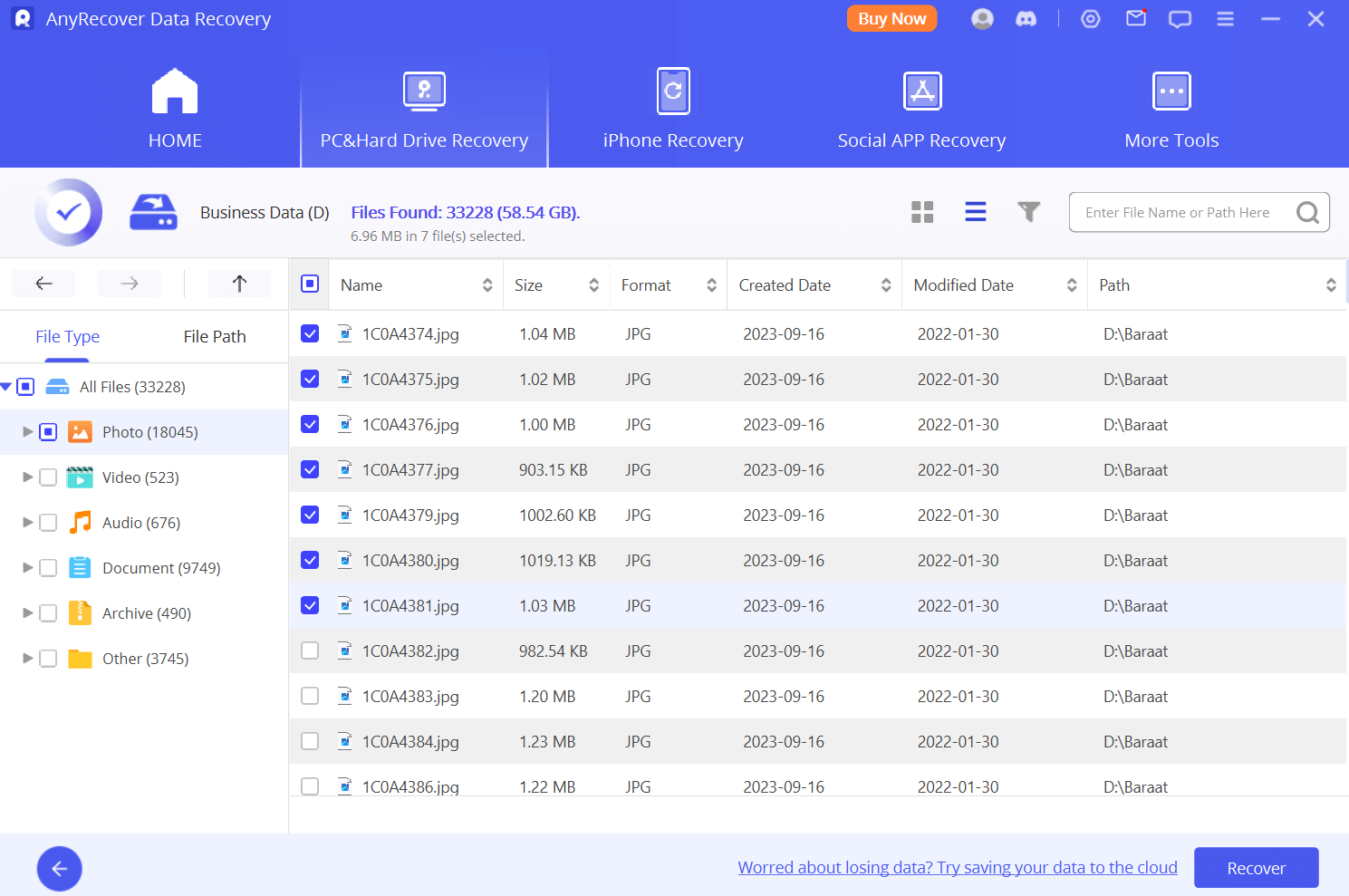 recover file on anyrecover