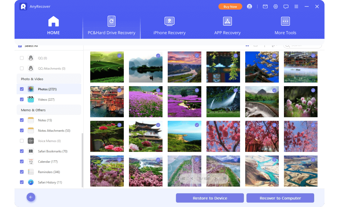 One-Click backup data within minutes