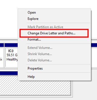 change drive letter path