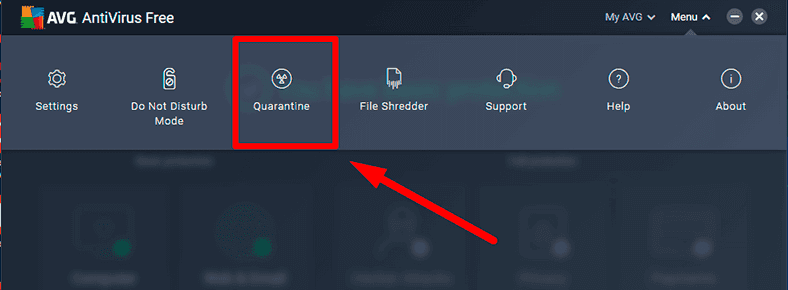 check the avg quarantine