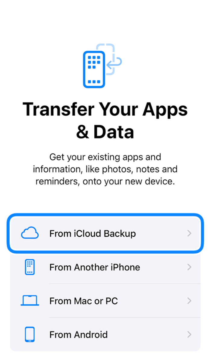 choose transfer location