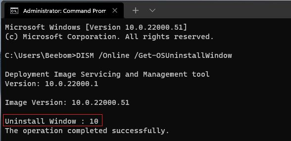 cmd uninstall win10