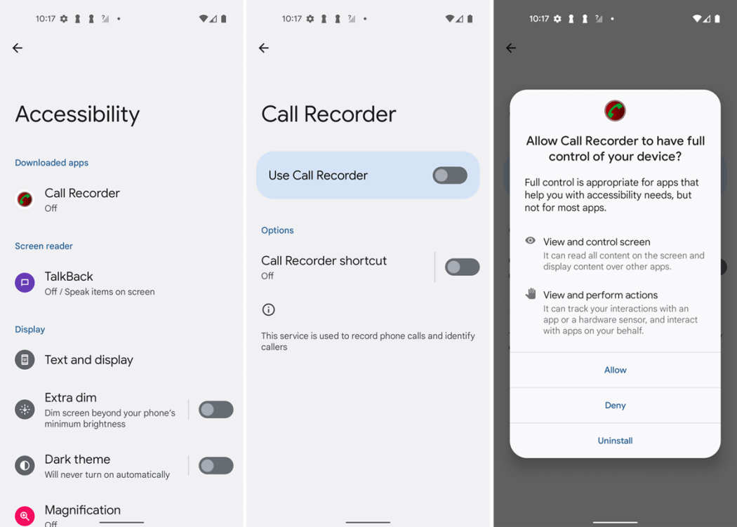 contact app service to recover call recording