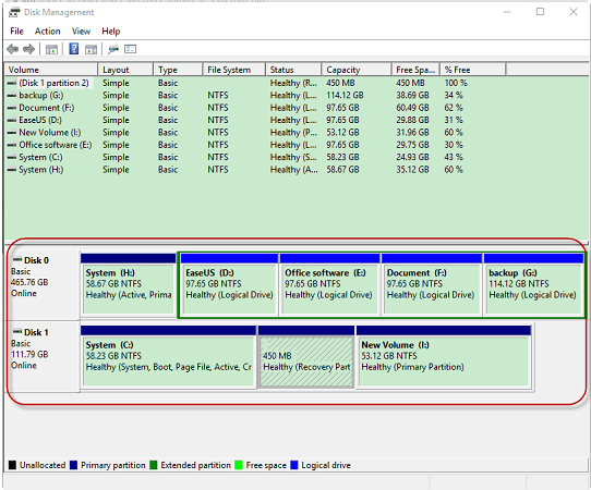 correct disk management section