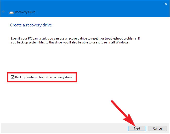 step2 to create recovery partition