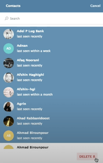 delete contacts at once