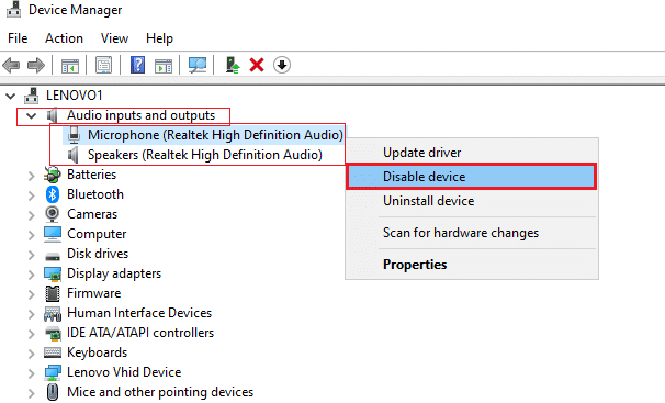 disable device audio