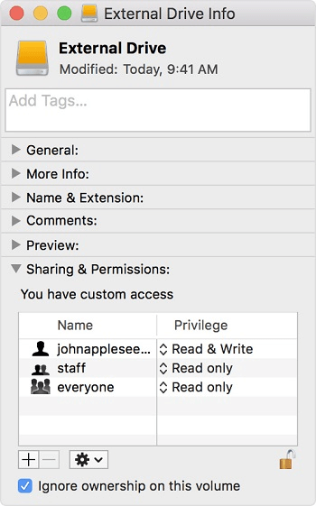 external hard drive read only mac