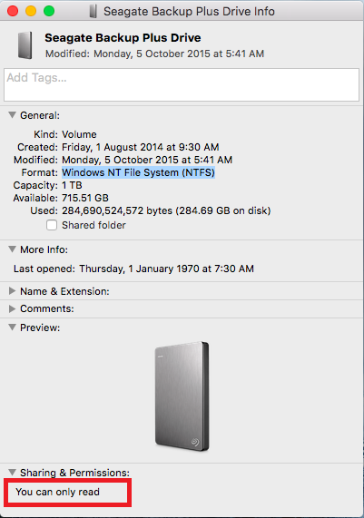 external hard drive read only mac