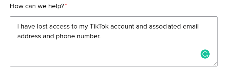 fill in feedback form