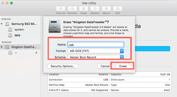 format a usb flash drive to fat32