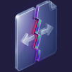 An icon representing file corruption due to format conversion