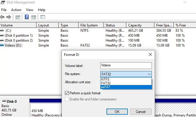 format raw sd card with disk management