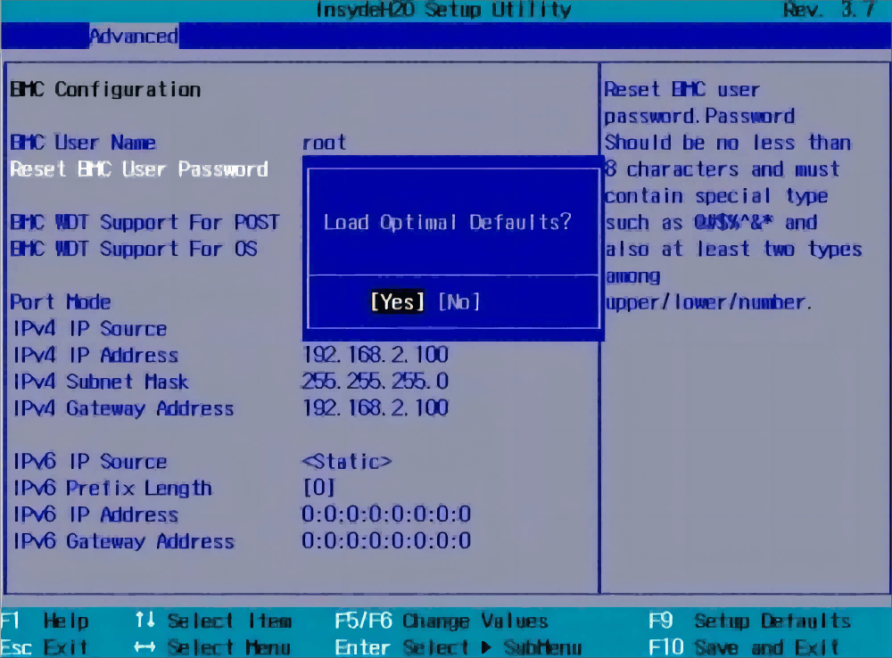 get bios to default settings