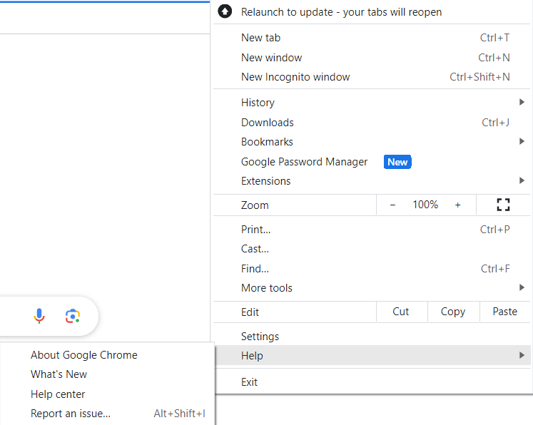 go to help on google chrome