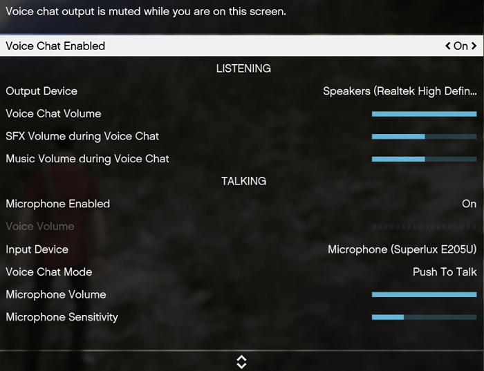 gta voice chat setting