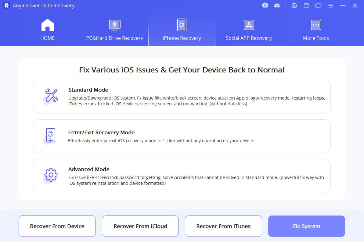 downgrade ios 18 with AnyRecover