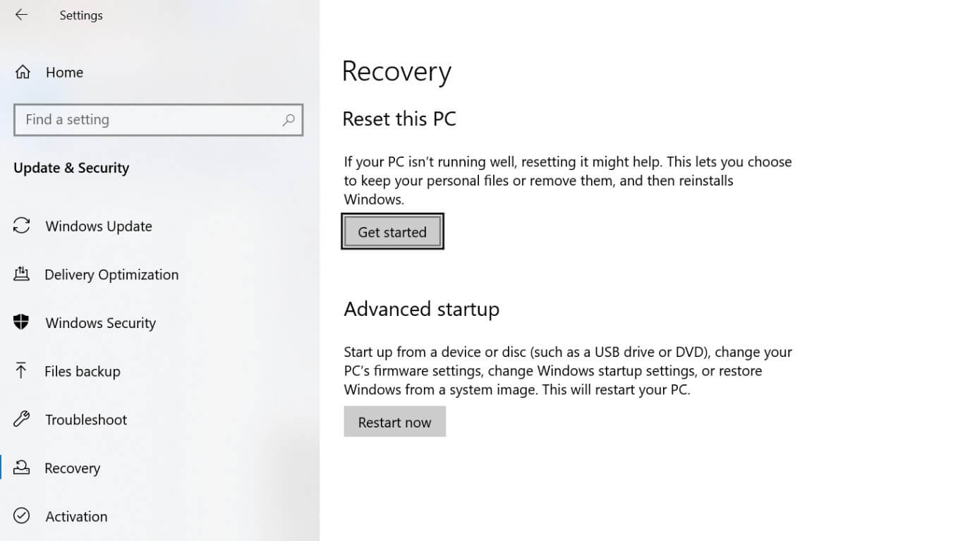 internal power error windows 10