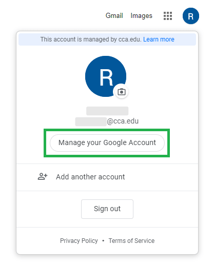 manage your google account