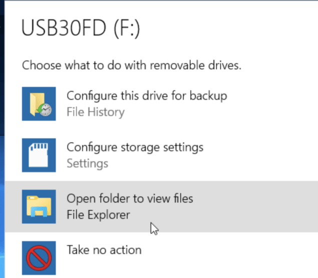 open folder to view files