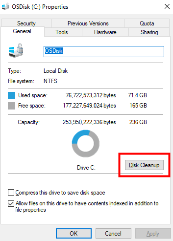 disk cleanup