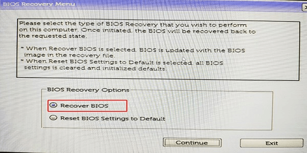 recover bios