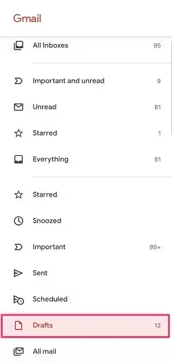 gmail recover deleted draft