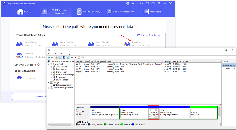 recover disk cannot be found windows explore