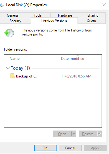 restore virus infected files from previous versions