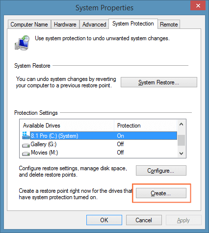 restore windows system