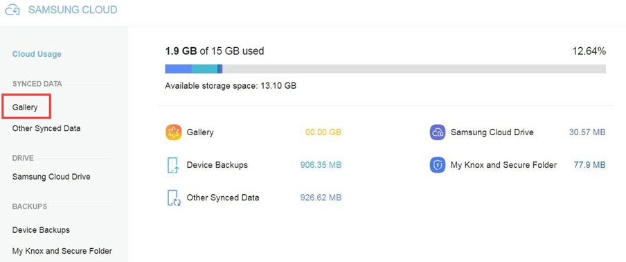samsung cloud gallery