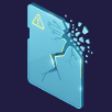 An icon showing a corrupted SD card