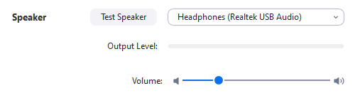 select another test speaker