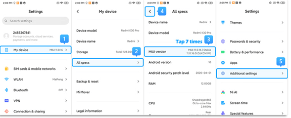 enable USB debugging on Xiaomi/Redmi