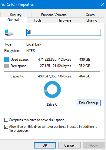 disk cleanup